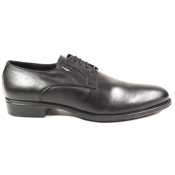 GOODMAN 🇮🇹 MEN'S BLACK SOFT  LEATHER COMFORT LAMB FUR LINING DERBYS - Picture 4 of 8